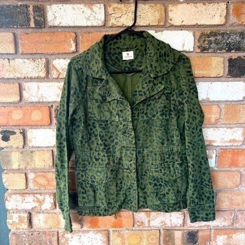 Anthropologie Sundry Animal Print Distressed Jacket